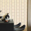 Ambiance Sticker Papier peint intissé pré-encollé - SCANDINAVE ART DÉCO LOSANGES BLANC ET DORÉ - 1 rouleau de 300x60cm* Papier Peint Art Déco