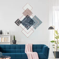 Ambiance Sticker Papier peint intissé pré-encollé fresques géantes - FRESQUE COMPOSITION GÉOMÉTRIQUE CHIC - 150x120cm* Papier Peint Art Déco