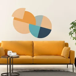 Clearance Ambiance Sticker Papier peint intissé pré-encollé fresques géantes - CERCLES ABSTRAITS - 90x90cm