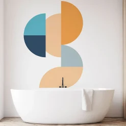 Clearance Ambiance Sticker Papier peint intissé pré-encollé fresques géantes - CERCLES ABSTRAITS - 90x90cm