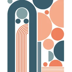 Ambiance Sticker Papier peint intissé pré-encollé fresques géantes - ARCHES ART MODERNE ET DEMI CERCLES - 120x90cm* Papier Peint Art Déco