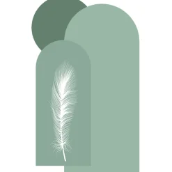 Ambiance Sticker Papier peint intissé pré-encollé fresques géantes - ARCHES ET PLUME DE LA JUNGLE - 100x60cm* Papier Peint Art Déco