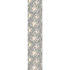 Ambiance Sticker Papier peint intissé pré-encollé - FLEURS VINTAGE ROSE PIVOINES GRIS - 1 rouleau de 300x60cm