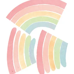 Ambiance Sticker Papier peint intissé pré-encollé fresques géantes - ARC-EN-CIEL DESSIN PASTEL - 75x60cm*Enfant Papier Peint Enfant