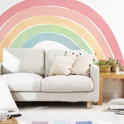 Ambiance Sticker Papier peint intissé pré-encollé fresques géantes - ARC-EN-CIEL DESSIN PASTEL - 75x60cm*Enfant Papier Peint Enfant