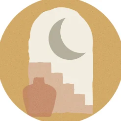 Ambiance Sticker Papier peint intissé pré-encollé fresques géantes - NUIT DE RHODES ABSTRAITE - 90x90cm* Papier Peint Géométrique