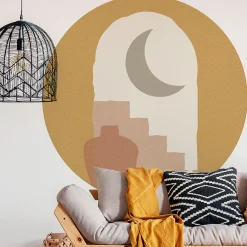 Ambiance Sticker Papier peint intissé pré-encollé fresques géantes - NUIT DE RHODES ABSTRAITE - 90x90cm* Papier Peint Géométrique