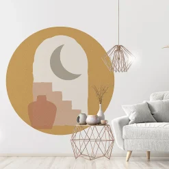 Ambiance Sticker Papier peint intissé pré-encollé fresques géantes - NUIT DE RHODES ABSTRAITE - 90x90cm* Papier Peint Géométrique