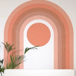 Clearance Ambiance Sticker Papier peint intissé pré-encollé fresques géantes - ARCHE ARC-EN-CIEL ROSE - 95x60cm
