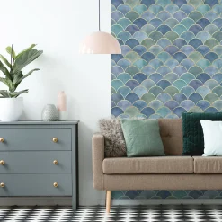 Ambiance Sticker Papier peint intissé pré-encollé - ORNEMENTS CHIC OCEAN - 1 rouleau de 300x60cm