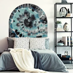 Ambiance Sticker Papier peint intissé pré-encollé fresques géantes - ARCHE TEINTURE ABSTRAITE BLEU - 90x90cm* Papier Peint Art Déco