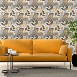 Ambiance Sticker Papier peint intissé pré-encollé - DESIGN SCANDINAVE NUANCES DE GRIS - 1 rouleau de 300x60cm* Papier Peint Géométrique