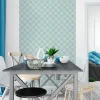 Ambiance Sticker Papier peint intissé pré-encollé - RÉTRO ORNEMENTS AQUAMARINE ET JAUNE - 1 rouleau de 300x60cm* Papier Peint Art Déco