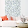 Ambiance Sticker Papier peint intissé pré-encollé - FLEURS DE JASMIN BLEU - 1 rouleau de 300x60cm