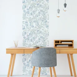 Ambiance Sticker Papier peint intissé pré-encollé - FLEURS DE JASMIN BLEU - 1 rouleau de 300x60cm