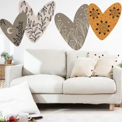 Ambiance Sticker Papier peint intissé pré-encollé fresques géantes - CŒURS ETHNIQUE - 60x60cm* Papier Peint Art Déco