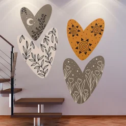 Ambiance Sticker Papier peint intissé pré-encollé fresques géantes - CŒURS ETHNIQUE - 60x60cm* Papier Peint Art Déco