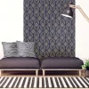 Ambiance Sticker Papier peint intissé pré-encollé - FORMES GÉOMÉTRIQUE CHIC BLEU FONCÉ - 1 rouleau de 300x60cm* Papier Peint Géométrique