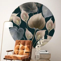 Ambiance Sticker Papier peint intissé pré-encollé fresques géantes - FRESQUE FLEURS LYS DE PAIX - 60x60cm* Papier Peint Fleuri