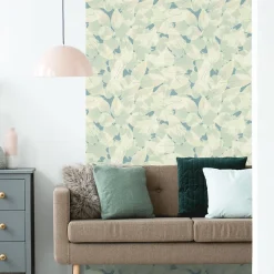 Discount Ambiance Sticker Papier peint intissé pré-encollé - SCANDINAVE FEUILLES DES ARBRES - 1 rouleau de 300x60cm