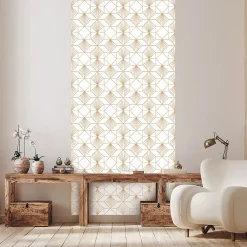 Ambiance Sticker Papier peint intissé pré-encollé - MOTIF ART DÉCO GÉOMÉTRIQUE BLANC - 1 rouleau de 300x60cm* Papier Peint Art Déco