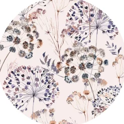 Ambiance Sticker Papier peint intissé pré-encollé fresques géantes - FRESQUE FLEURS CHAMPÊTRE VINTAGE AQUARELLE CLAIRE - 120x120cm* Papier Peint Fleuri