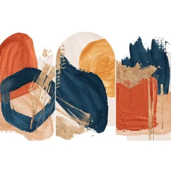 Discount Ambiance Sticker Papier peint intissé pré-encollé fresques géantes - ARCHES ABSTRAITS ROUGES ET BLEUS - 60x90cm