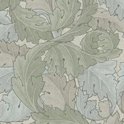 Sale William Morris Papier peint intissé Sage & duck egg imprimé fleurs vert L.1000 x l.52cm