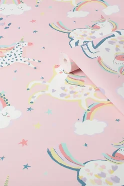 Outlet Next Papier peint intissé unicornes et arc en ciel