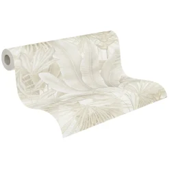 Best A.S. Creation Papier peint intissé vintage feuillage beige mat l.1005 x l.53cm, As Création