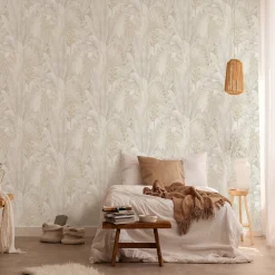 Best A.S. Creation Papier peint intissé vintage feuillage beige mat l.1005 x l.53cm, As Création