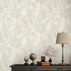Best A.S. Creation Papier peint intissé vintage feuillage beige mat l.1005 x l.53cm, As Création