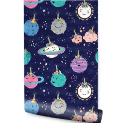 Online Muralo Papier Peint Intisse COSMOS Planètes Etoiles Couleurs Pour Chambre D'Enfant