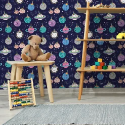 Online Muralo Papier Peint Intisse COSMOS Planètes Etoiles Couleurs Pour Chambre D'Enfant