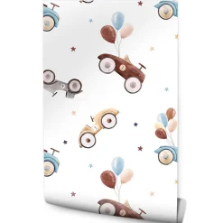 Outlet Muralo Papier Peint Intisse VOITURES Ballons Etoiles Colorees Pour Chambre D'Enfant