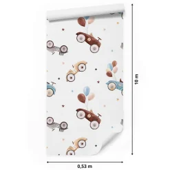 Outlet Muralo Papier Peint Intisse VOITURES Ballons Etoiles Colorees Pour Chambre D'Enfant