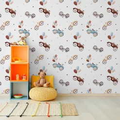 Outlet Muralo Papier Peint Intisse VOITURES Ballons Etoiles Colorees Pour Chambre D'Enfant