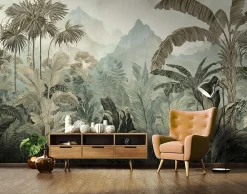 Wallarena Papier Peint Intissé Panoramique Pour Chambre Cuisine Jungle Forêt tropicale 300x210 cm