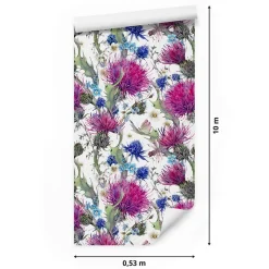 Discount Muralo Papier Peint LIBELLULE Feuilles FLEURS Pour La Chambre