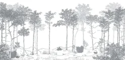 Acte Déco Papier peint panoramique Balade dans les bois, Gris 150 x 250cm* Papier Peint Panoramique