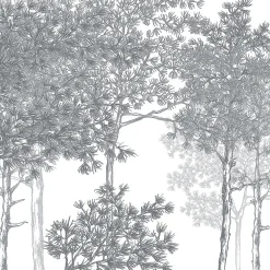 Acte Déco Papier peint panoramique Balade dans les bois, Gris 150 x 250cm* Papier Peint Panoramique
