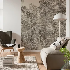 GoodHome Papier peint panoramique Intissé Sugil noir et blanc 300 x 280 cm* Papier Peint Pour Couloir|Papier Peint Noir Et Blanc