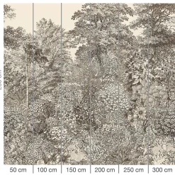 GoodHome Papier peint panoramique Intissé Sugil noir et blanc 300 x 280 cm* Papier Peint Pour Couloir|Papier Peint Noir Et Blanc