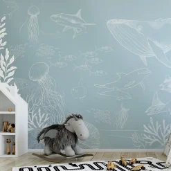 Acte Déco Papier peint panoramique enfant Océan, Bleu ciel 300 x 250cm*Enfant Papier Peint Enfant