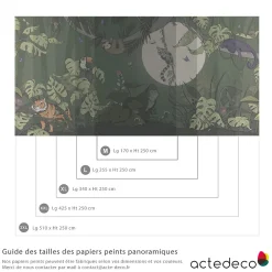 Acte Déco Papier peint panoramique enfant Jungle s, 255 x 250cm*Enfant Papier Peint Enfant