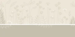 Acte Déco Papier peint panoramique enfant Mélodie des plantes, Beige 150 x 250cm*Enfant Papier Peint Enfant
