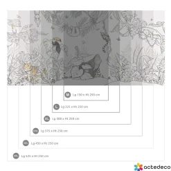 Acte Déco Papier peint panoramique enfant Jungle, Couleurs 150 x 250cm*Enfant Papier Peint Enfant