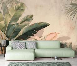 Wallarena Papier Peint Panoramique Intissé Feuilles Jungle Vert - 350x250 cm - Papier Peint Chambre et salon* Papier Peint Panoramique