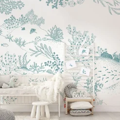 Acte Déco Papier peint panoramique enfant Jardin sous-marin, Vert 150 x 250cm*Enfant Papier Peint Enfant