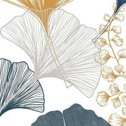 99DECO Papier peint panoramique - Gingko - Multicolore - intissé : 150g/m² - 5 lés : 240x270cm* Papier Peint Panoramique